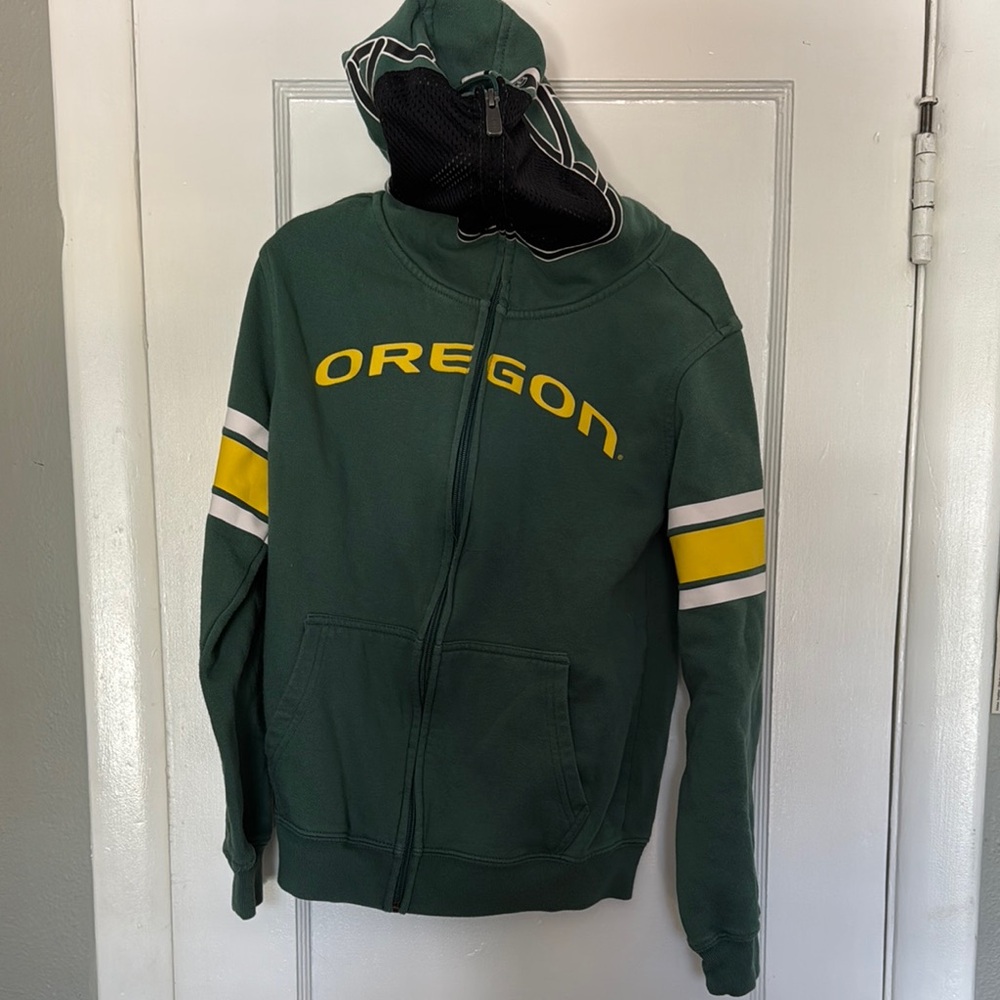 Oregon Ducks Green and Yellow Kids Football Helmut Hoodie